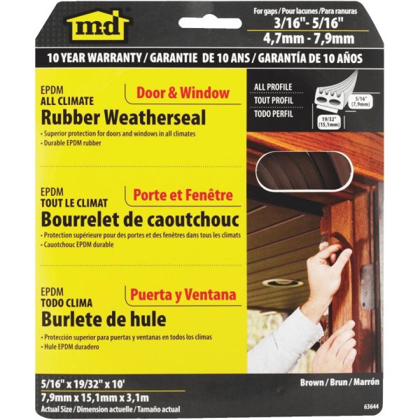 M-D Brown 10  19 32  Rubber Weatherstrip Online now