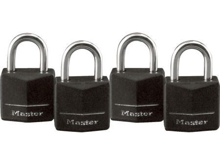 Master Lock 3 4 In. W. Black Covered Keyed Alike Padlock (4-Pack) Cheap