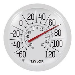 8-Inch Diameter White Outdoor Dial Thermometer Sale