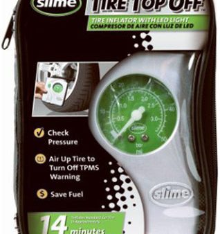 SLIME TIRE TOP OFF INFLATOR WITH LIGHT Hot on Sale