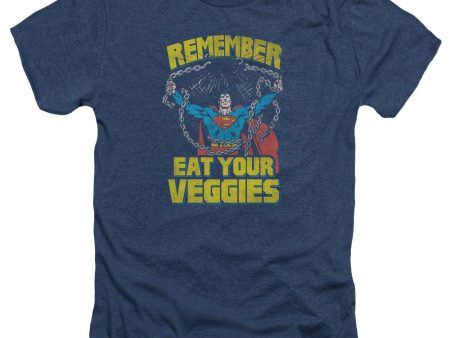 SUPERMAN : VEGGIE POWER ADULT HEATHER NAVY MD For Sale