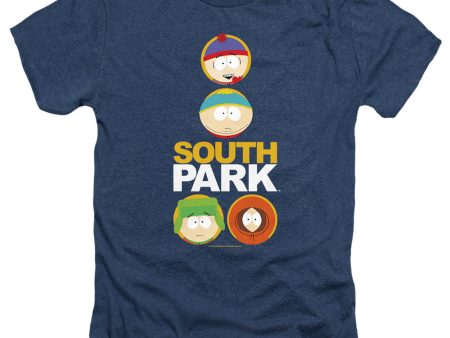 SOUTH PARK : SOLID CIRCLES ADULT HEATHER Navy SM Online now