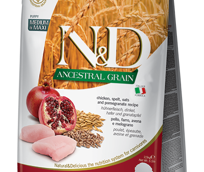 Farmina N&D Natural & Delicious Ancestral Grain Medium & Maxi Puppy Chicken & Pomegranate Dry Dog Food Sale