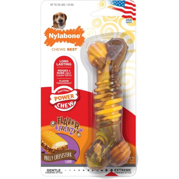 Nylabone Flavor Frenzy Power Chew Philly Cheesesteak Dog Toy Online Hot Sale